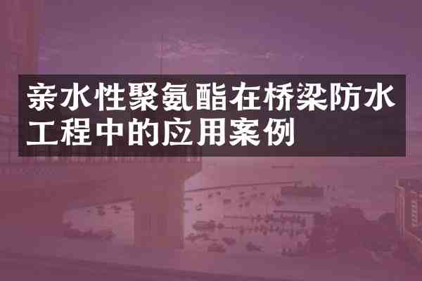 亲水性聚氨酯在桥梁防水工程中的应用案例