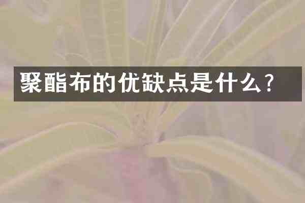 聚酯布的优缺点是什么?