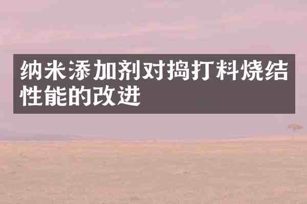 纳米添加剂对捣打料烧结性能的改进