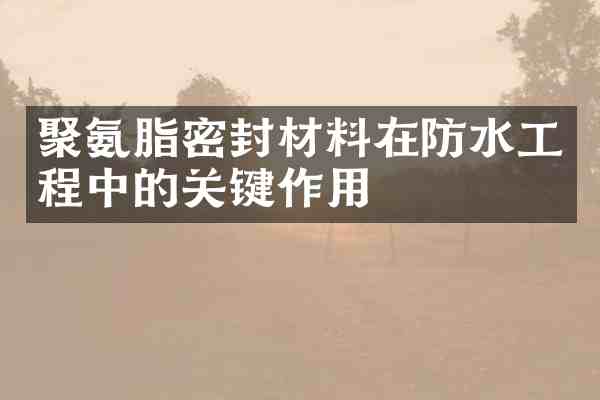 聚氨脂密封材料在防水工程中的关键作用