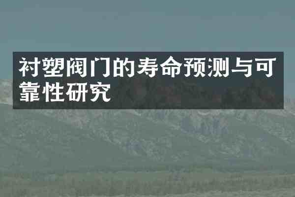 衬塑阀门的寿命预测与可靠性研究
