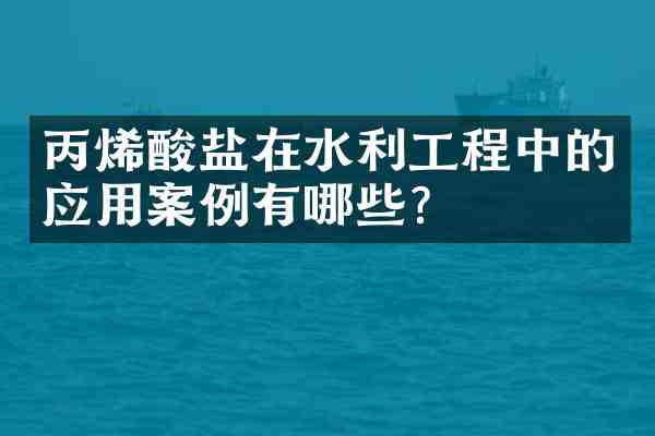 丙烯酸盐在水利工程中的应用案例有哪些?