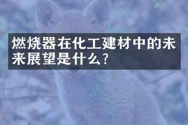 燃烧器在化工建材中的未来展望是什么？