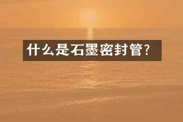 什么是石墨密封管?