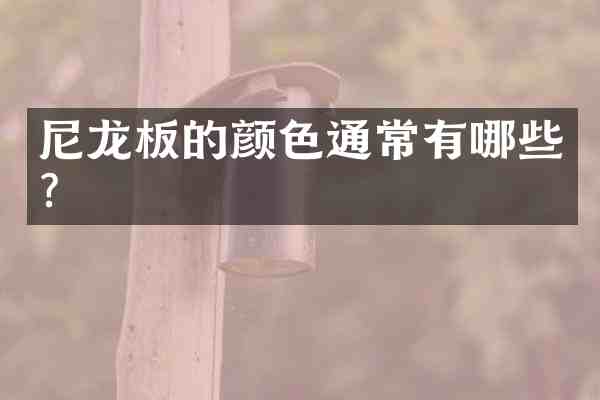 尼龙板的颜色通常有哪些?