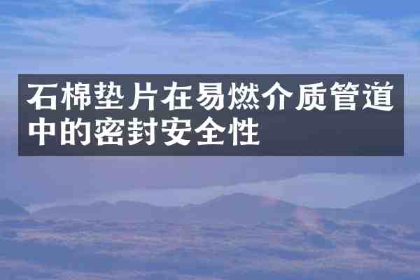 石棉垫片在易燃介质管道中的密封安全性