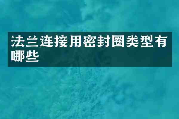 法兰连接用密封圈类型有哪些