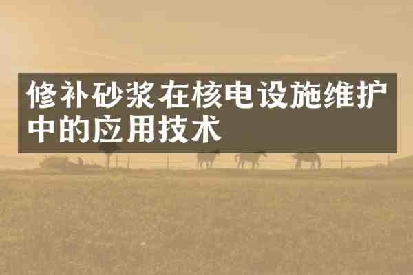 修补砂浆在核电设施维护中的应用技术