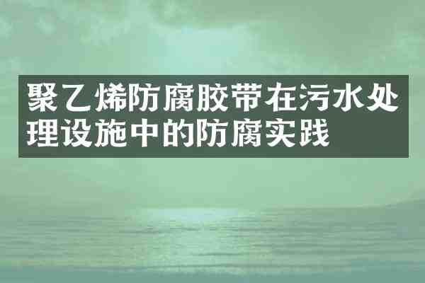 聚乙烯防腐胶带在污水处理设施中的防腐实践