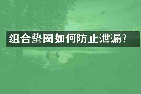 组合垫圈如何防止泄漏?