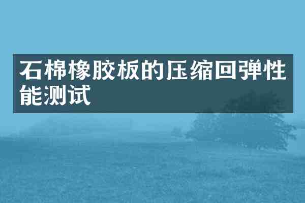 石棉橡胶板的压缩回弹性能测试