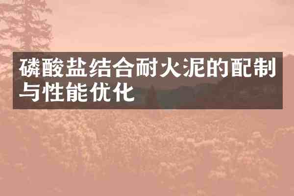 磷酸盐结合耐火泥的配制与性能优化