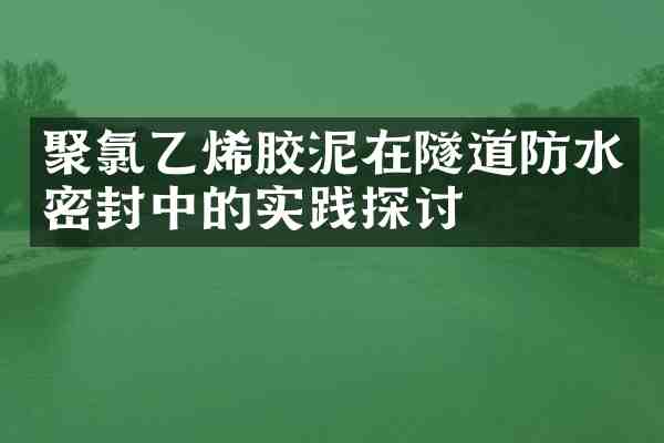 聚氯乙烯胶泥在隧道防水密封中的实践探讨