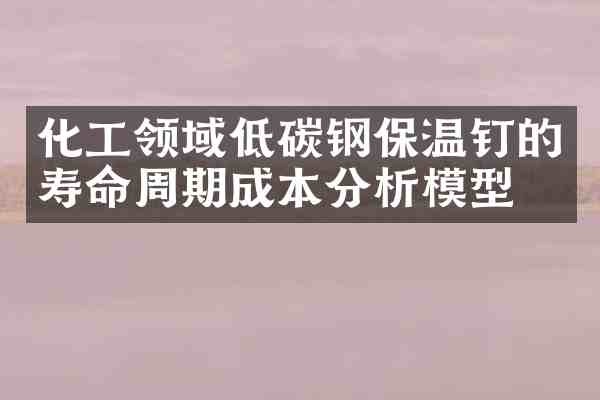 化工领域低碳钢保温钉的寿命周期成本分析模型