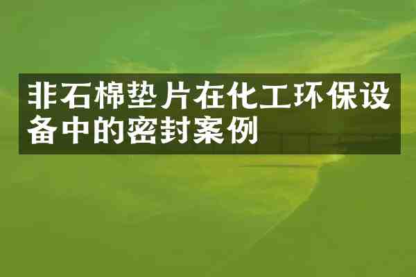 非石棉垫片在化工环保设备中的密封案例