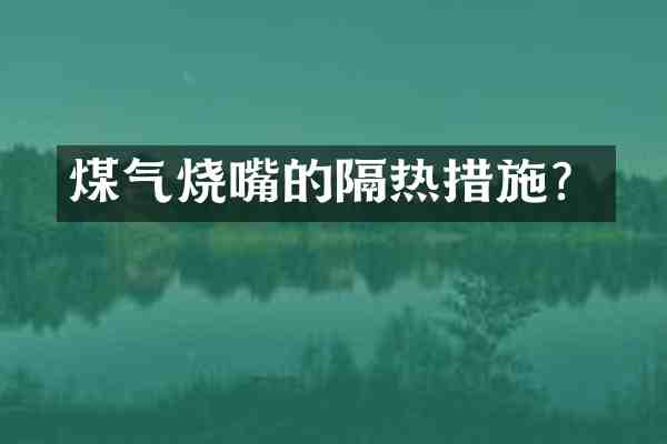 煤气烧嘴的隔热措施?