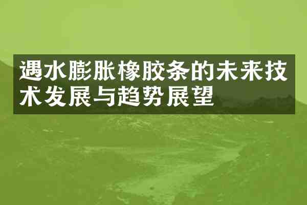 遇水膨胀橡胶条的未来技术发展与趋势展望