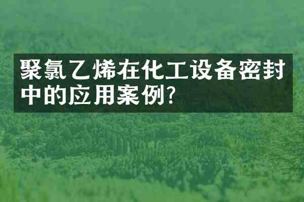 聚氯乙烯在化工设备密封中的应用案例？