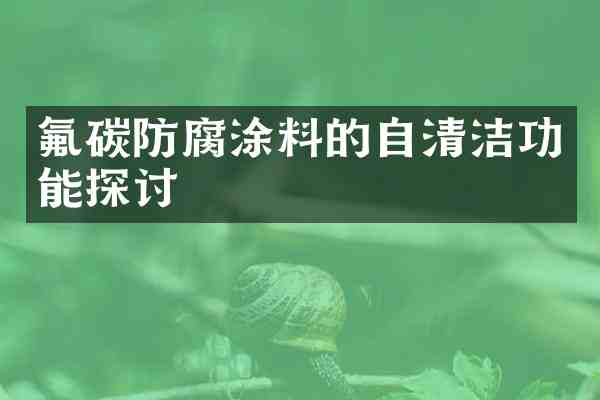 氟碳防腐涂料的自清洁功能探讨