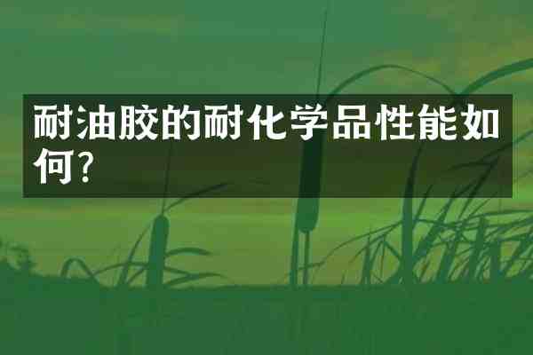 耐油胶的耐化学品性能如何?