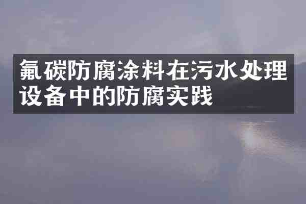 氟碳防腐涂料在污水处理设备中的防腐实践