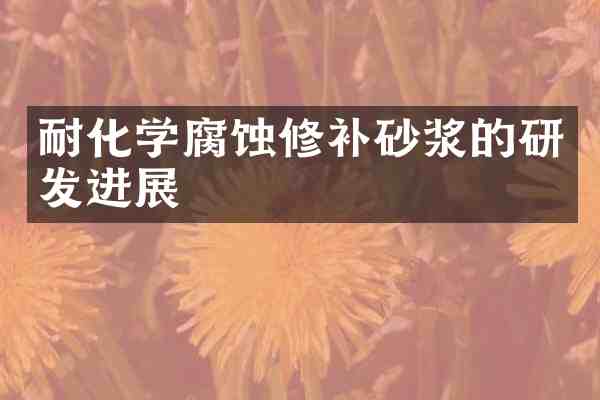 耐化学腐蚀修补砂浆的研发进展