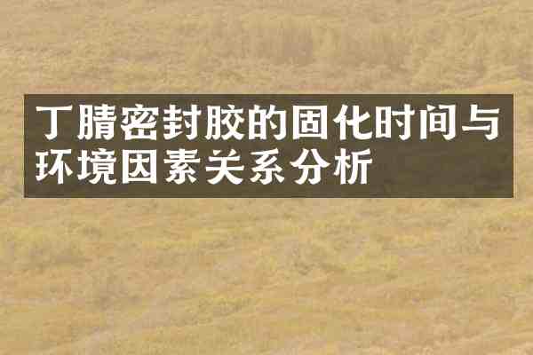 密封胶的固化时间与环境因素关系分析