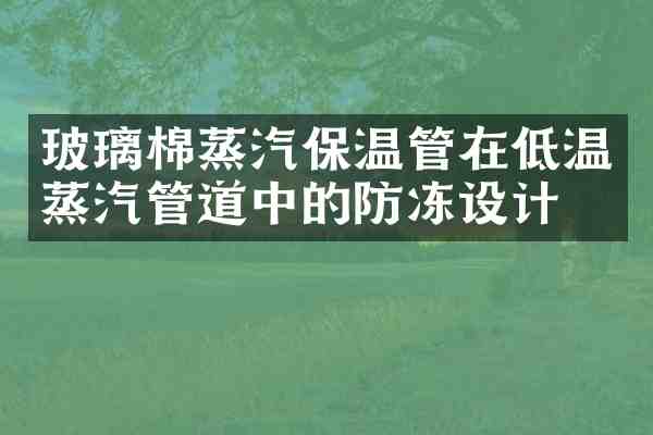玻璃棉蒸汽保温管在低温蒸汽管道中的防冻设计