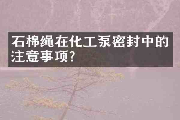 石棉绳在化工泵密封中的注意事项?