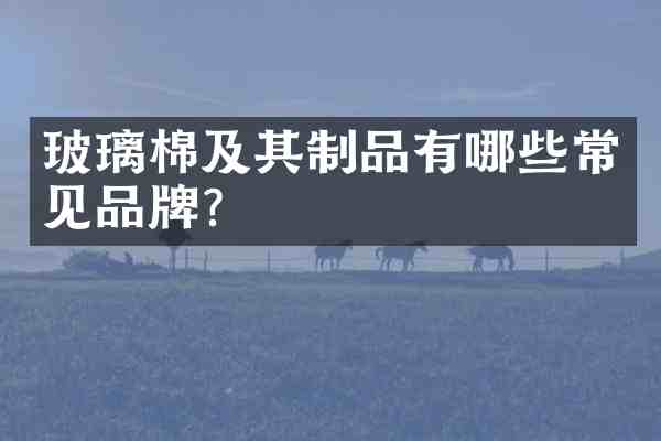玻璃棉及其制品有哪些常见品牌?