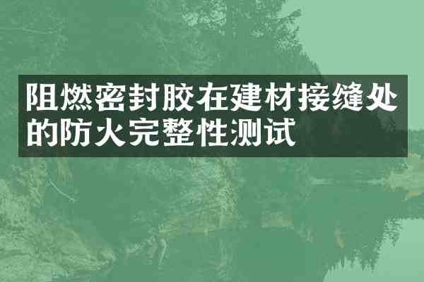 阻燃密封胶在建材接缝处的防火完整性测试