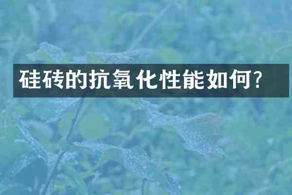 硅砖的抗氧化性能如何?