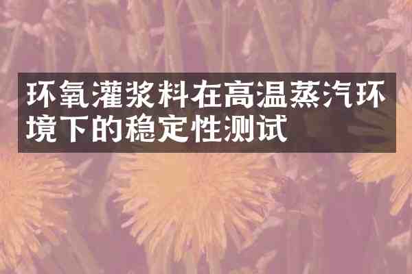 环氧灌浆料在高温蒸汽环境下的稳定性测试