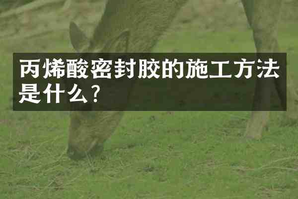 丙烯酸密封胶的施工方法是什么?