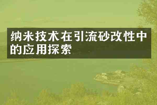 纳米技术在引流砂改性中的应用探索