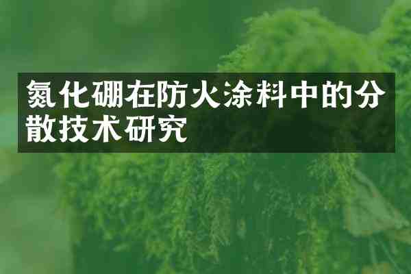 氮化硼在防火涂料中的分散技术研究