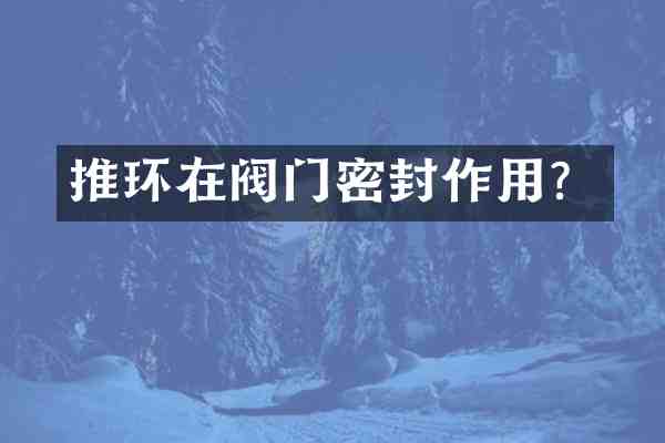 推环在阀门密封作用？