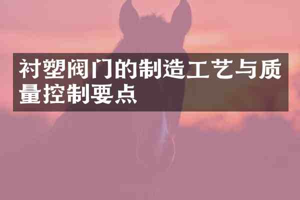 衬塑阀门的制造工艺与质量控制要点