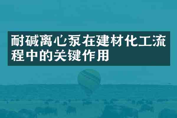 耐碱离心泵在建材化工流程中的关键作用