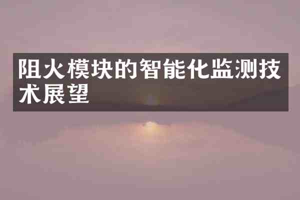 阻火模块的智能化监测技术展望