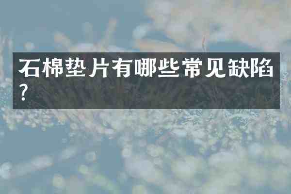石棉垫片有哪些常见缺陷?