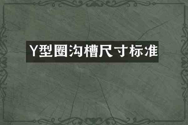 Y型圈沟槽尺寸标准