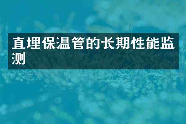 直埋保温管的长期性能监测