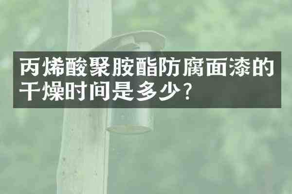 丙烯酸聚胺酯防腐面漆的干燥时间是多少?