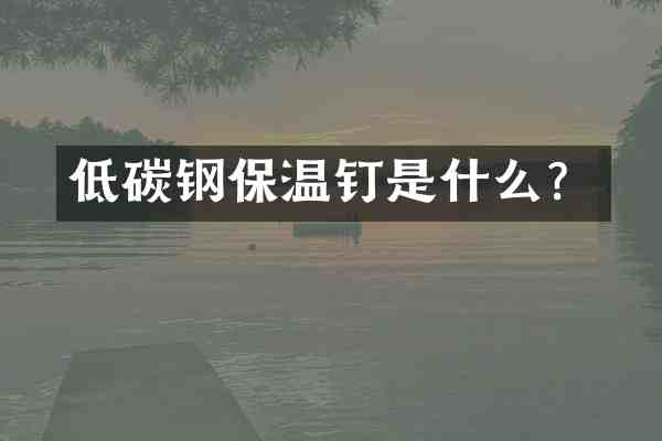 低碳钢保温钉是什么?