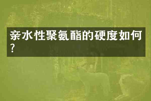 亲水性聚氨酯的硬度如何?