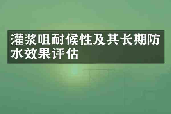 灌浆咀耐候性及其长期防水效果评估