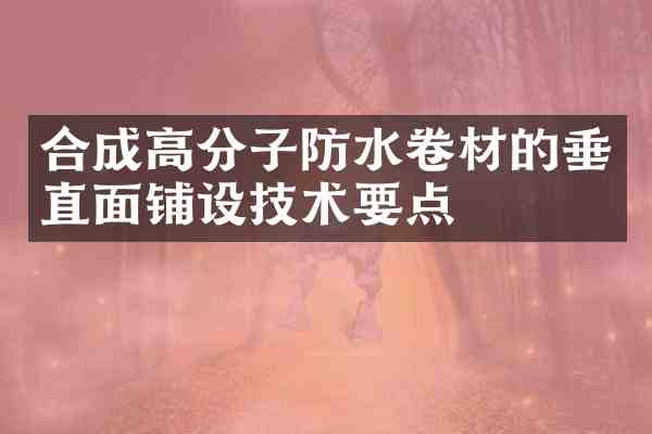 合成高分子防水卷材的垂直面铺设技术要点