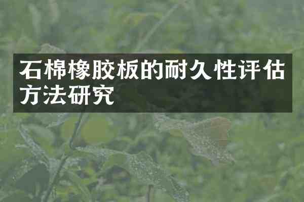 石棉橡胶板的耐久性评估方法研究