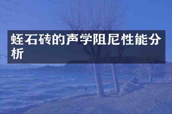 蛭石砖的声学阻尼性能分析